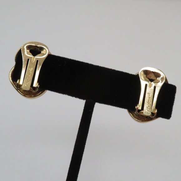 Christian Dior Vintage Crystal Pave Knot Gold Tone Clip On Earrings - Picture 7 of 14